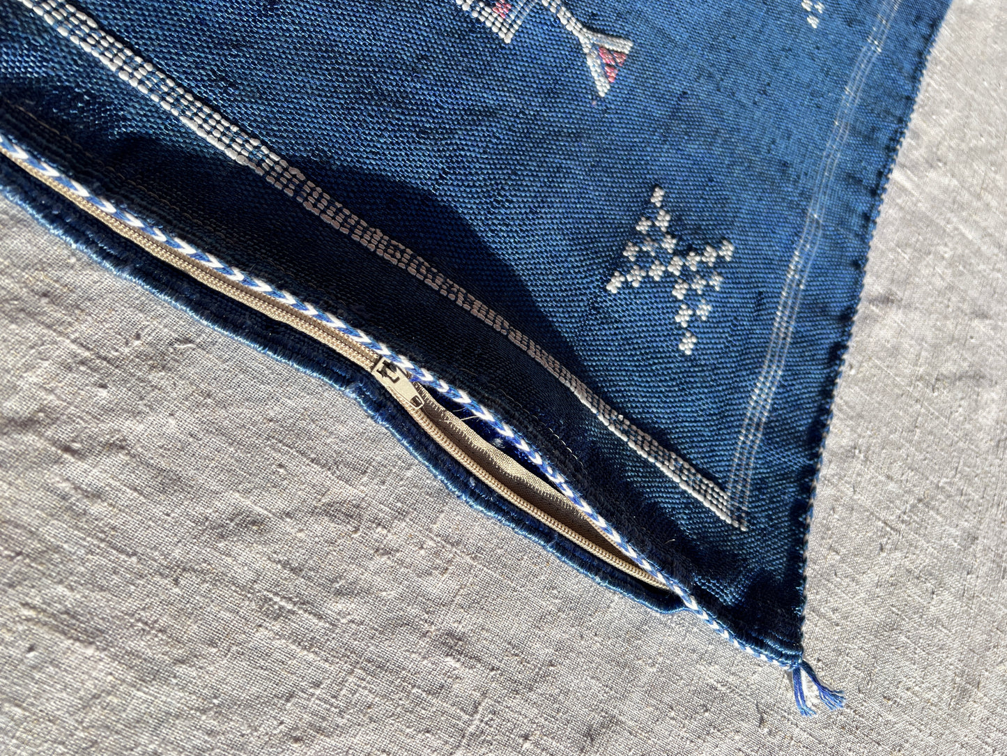 Coussin Berbère - Bleu/blanc - 45x45 cm environ