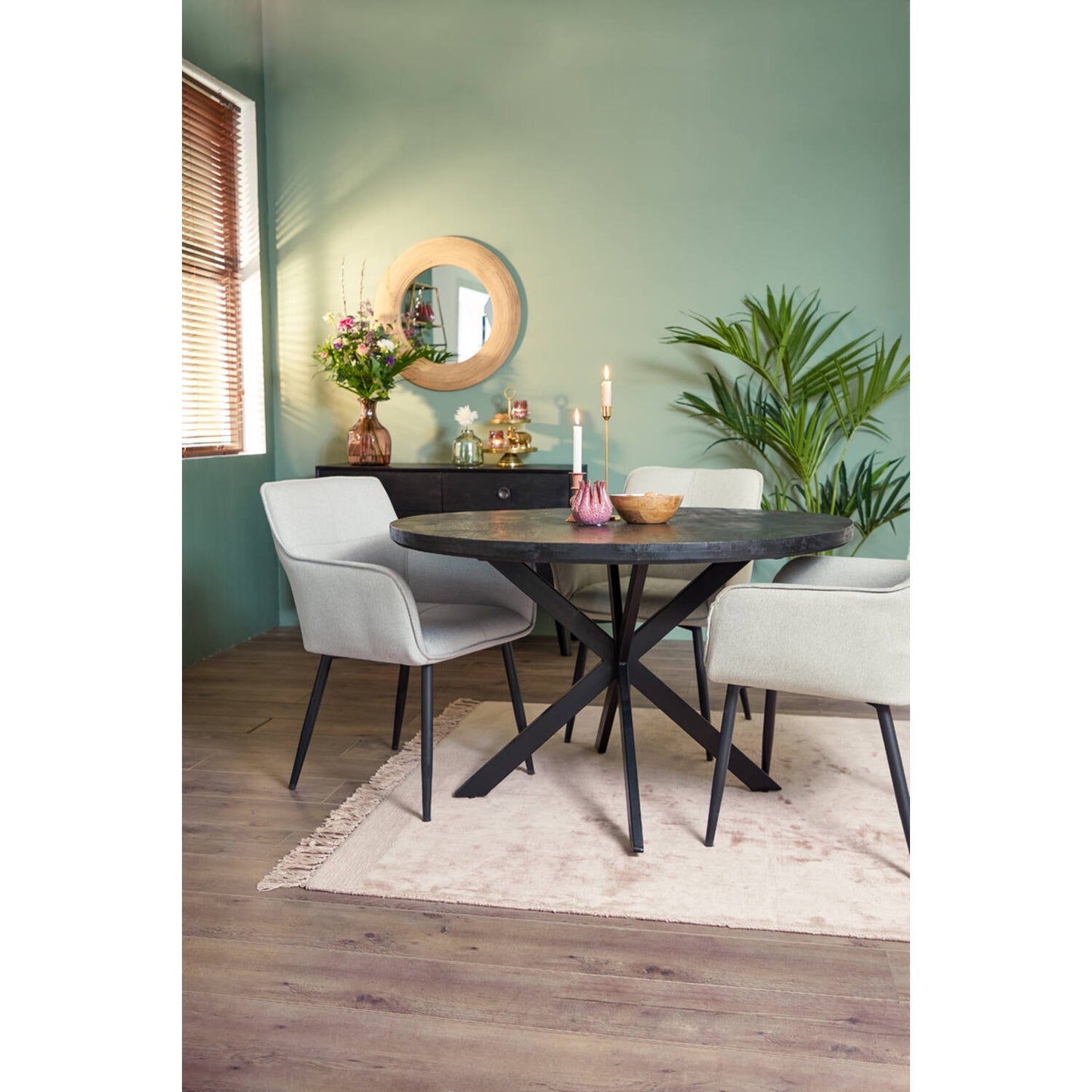 TABLE Bois noir - D 120x76 cm