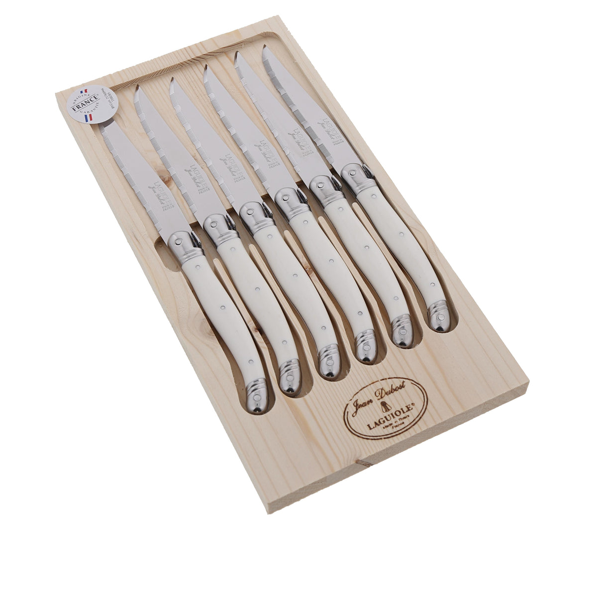 LAGUIOLE Coffret 6 couteaux manche ABS blanc crème