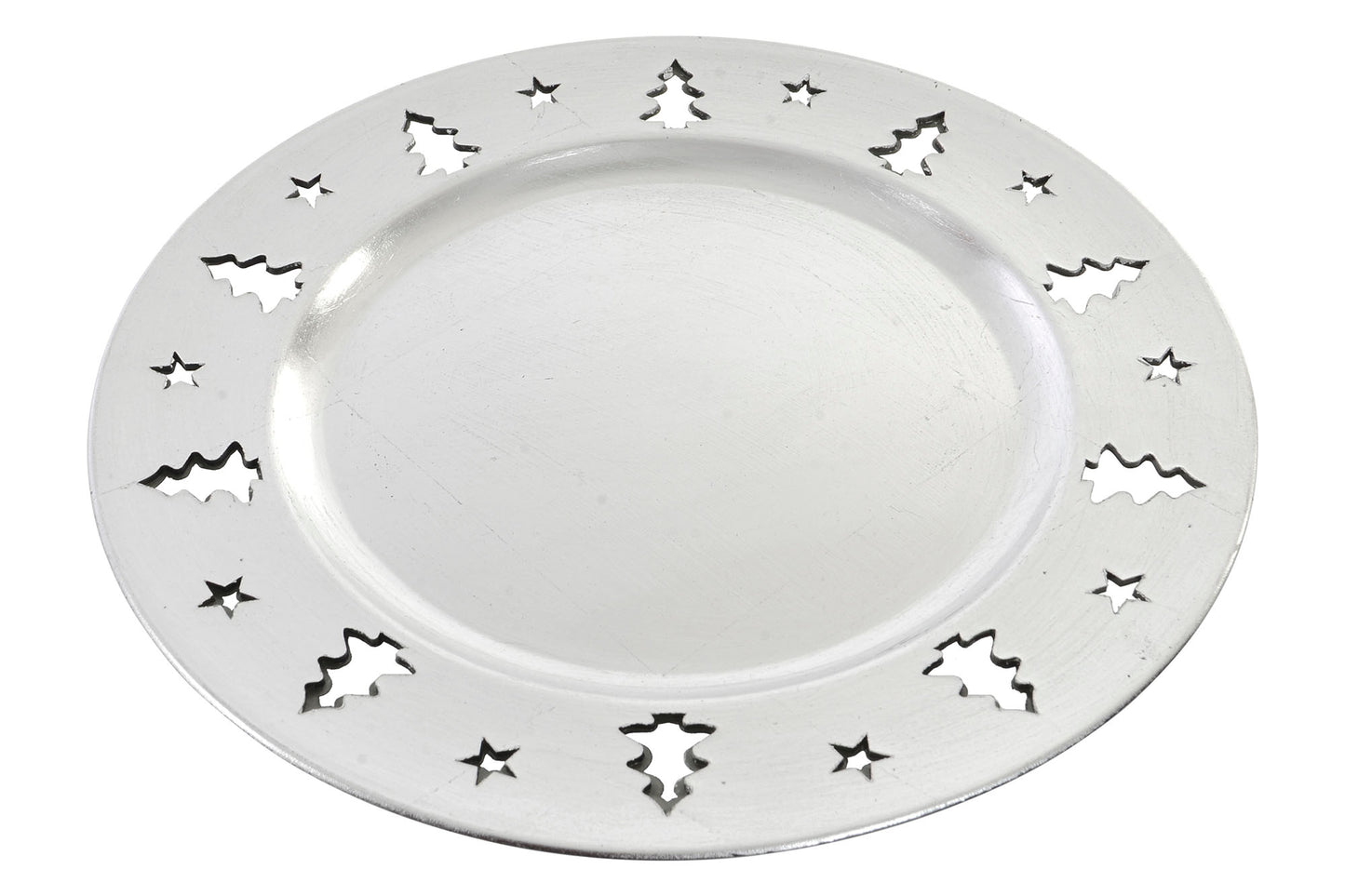 Dessous d'assiette plastique argent - 33 cm