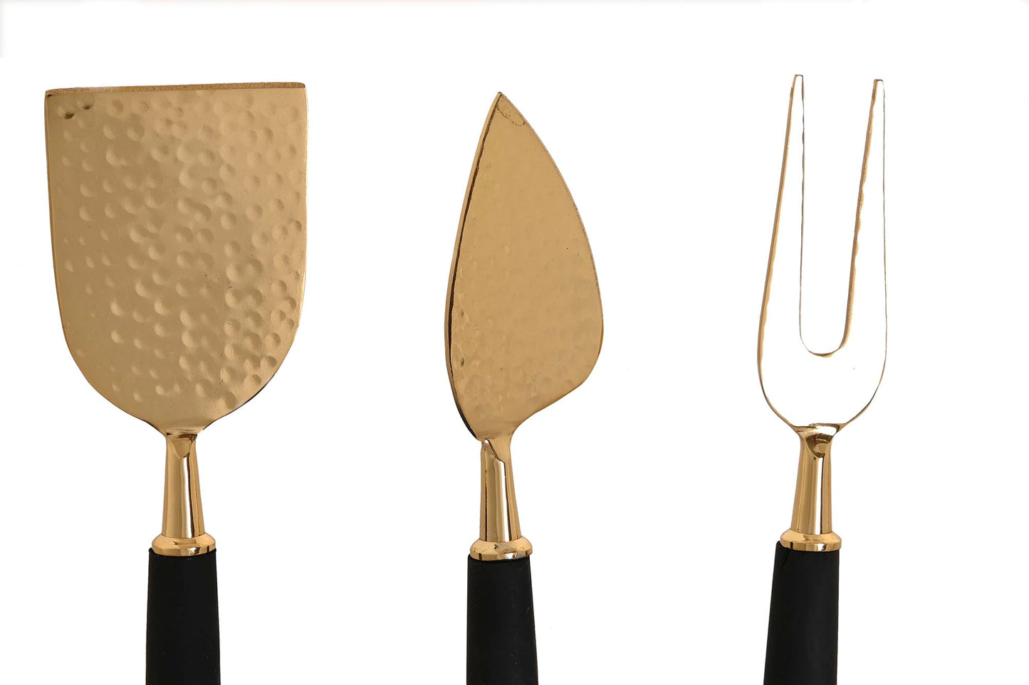 3 COUVERTS FROMAGE - Inox doré résine