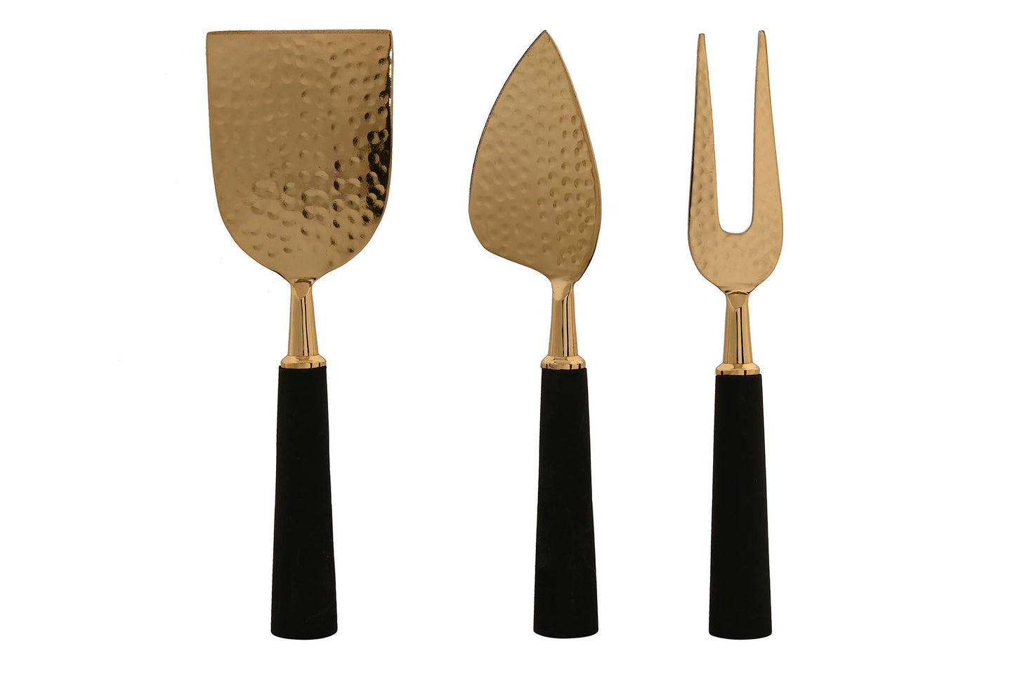 3 COUVERTS FROMAGE - Inox doré résine