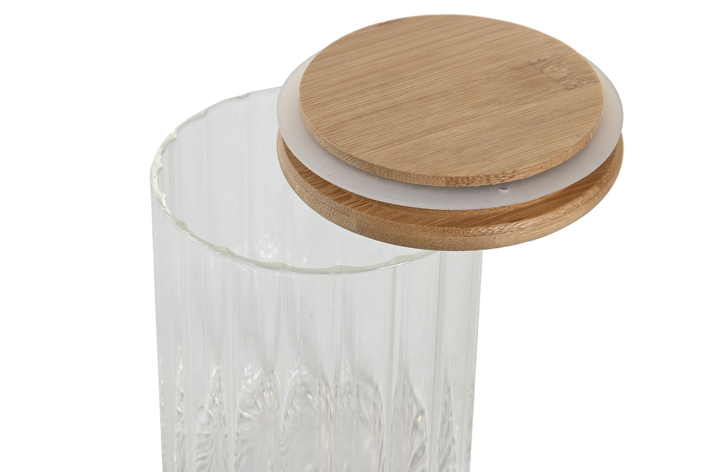 SET DE 3 POTS VERRE Borosilicate /BAMBOU