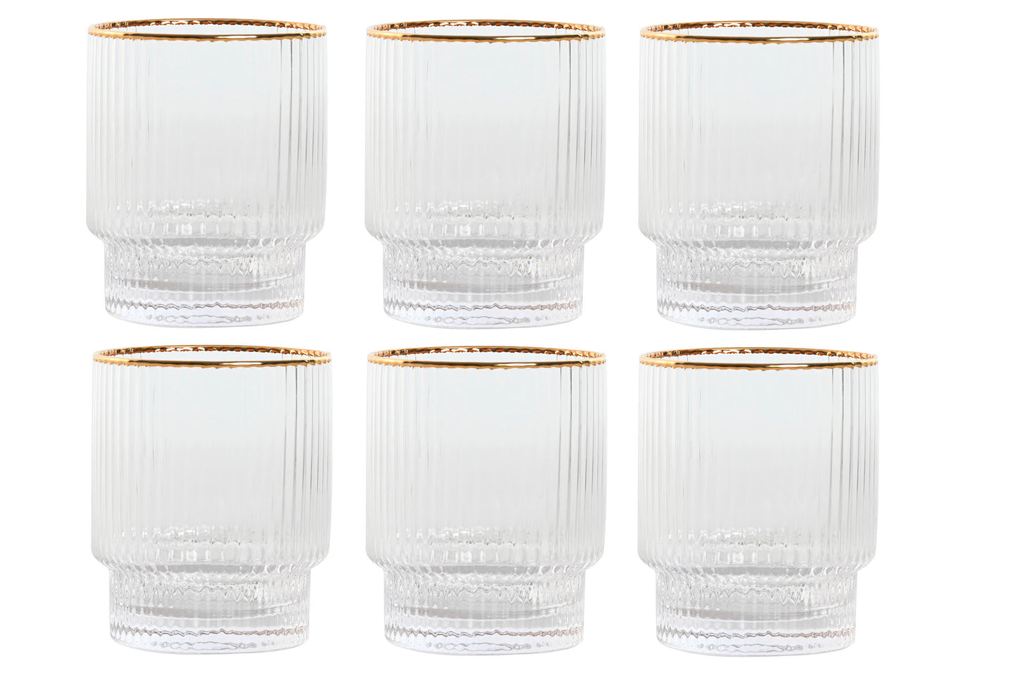 VERRE - Râpé transparent bordure dorée - 320ml