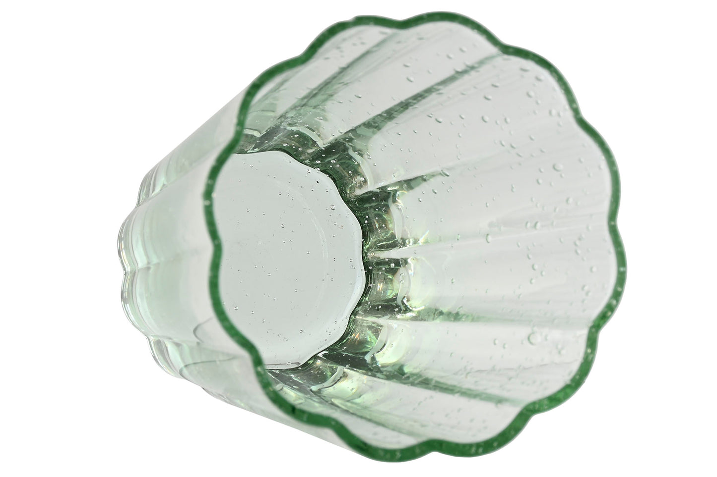 6 VERRES - bullés vert - 280ML