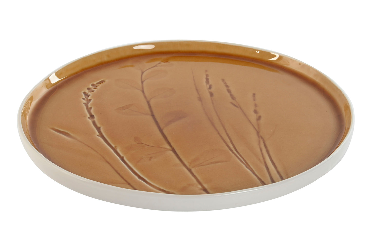 BOTANIQUE - Assiette grès émaillé brillant - D26 cm