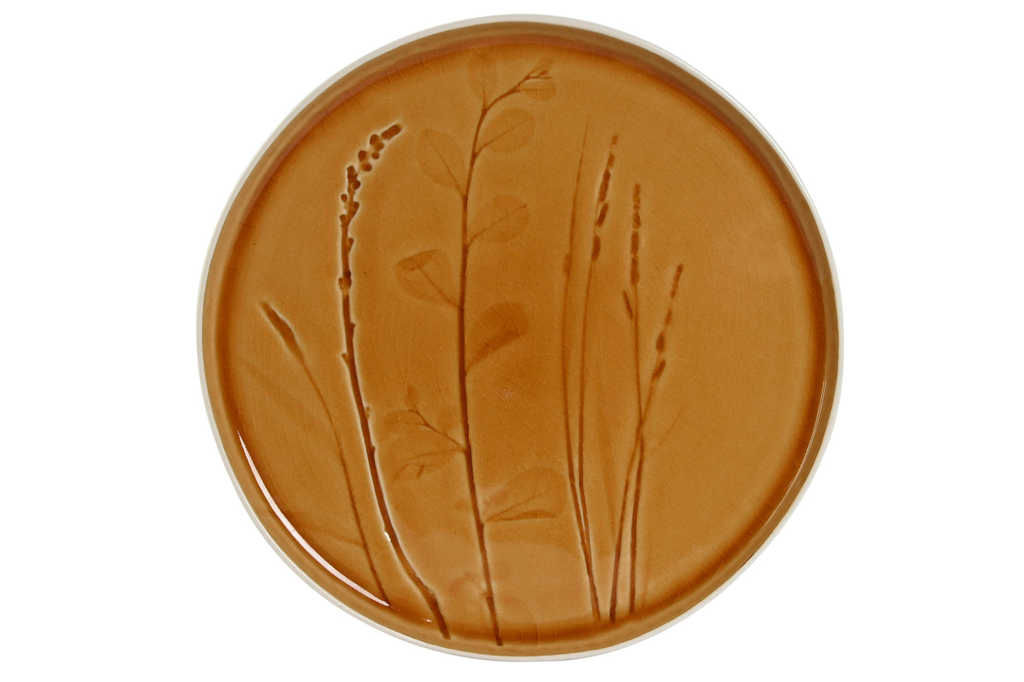 BOTANIQUE - Assiette grès émaillé brillant - D26 cm