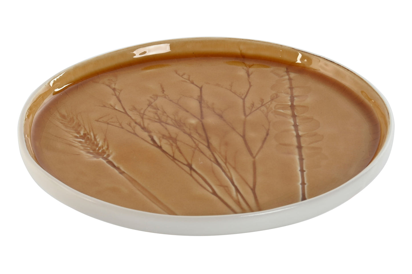 BOTANIQUE - Assiette à dessert grès émaillé brillant - D20 cm