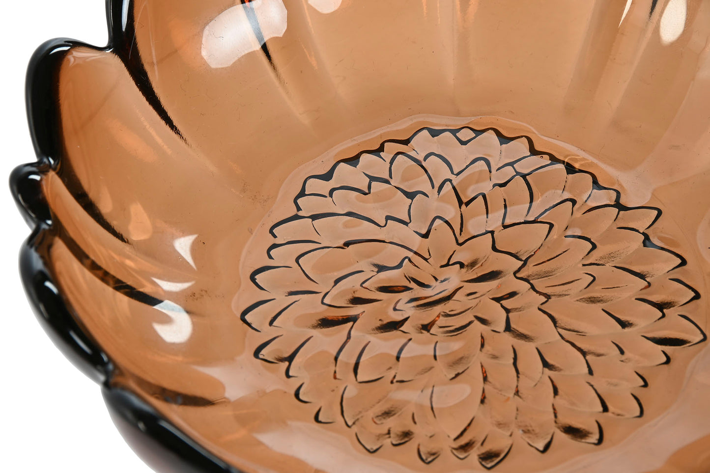DALIA - Assiette creuse verre marron - D 17,5 cm