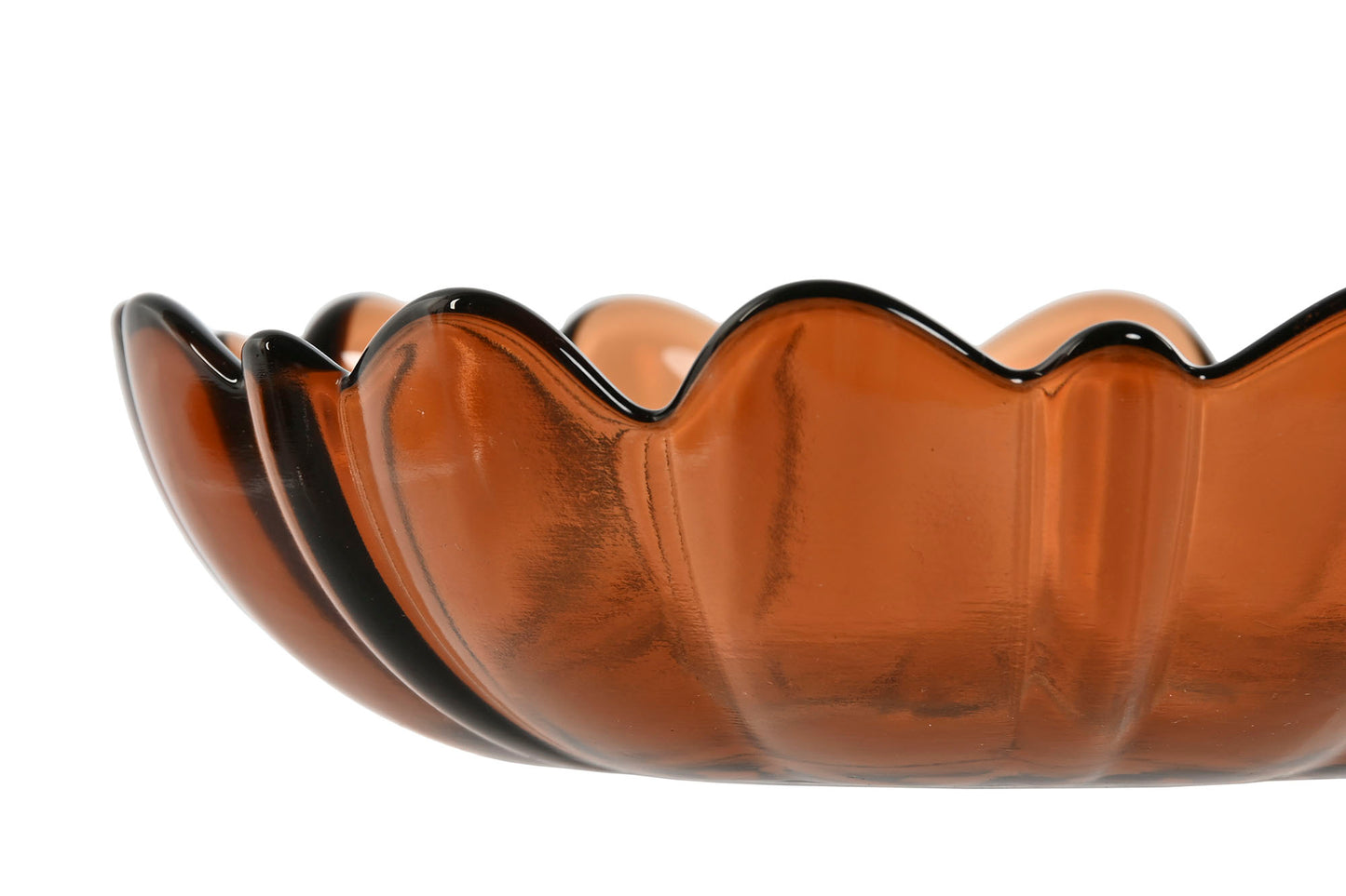 DALIA - Assiette creuse verre marron - D 17,5 cm