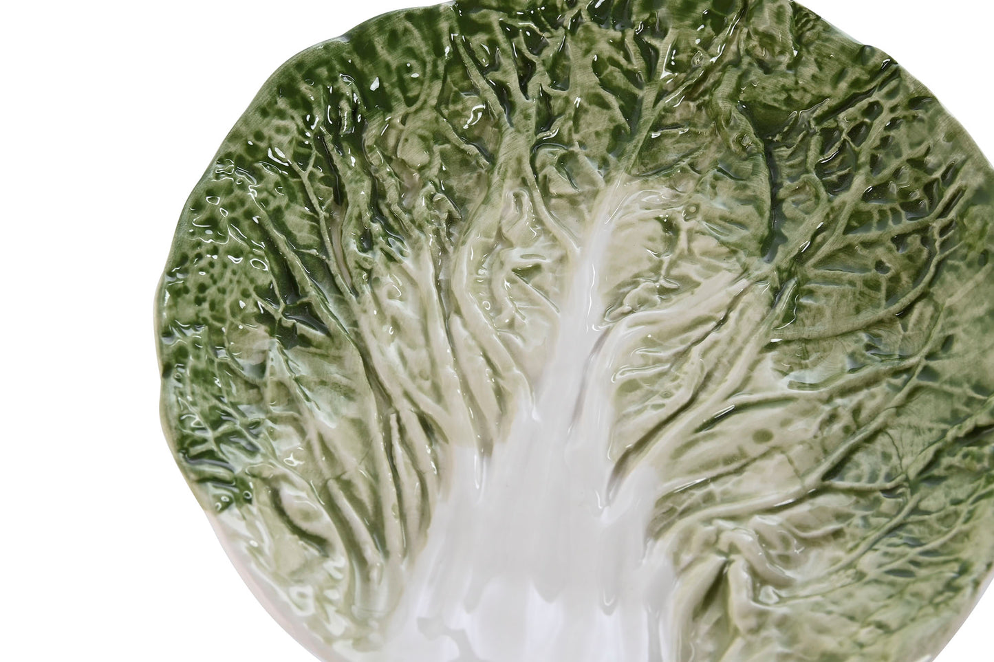 LAITUE - Assiette en grès vert - L17 cm