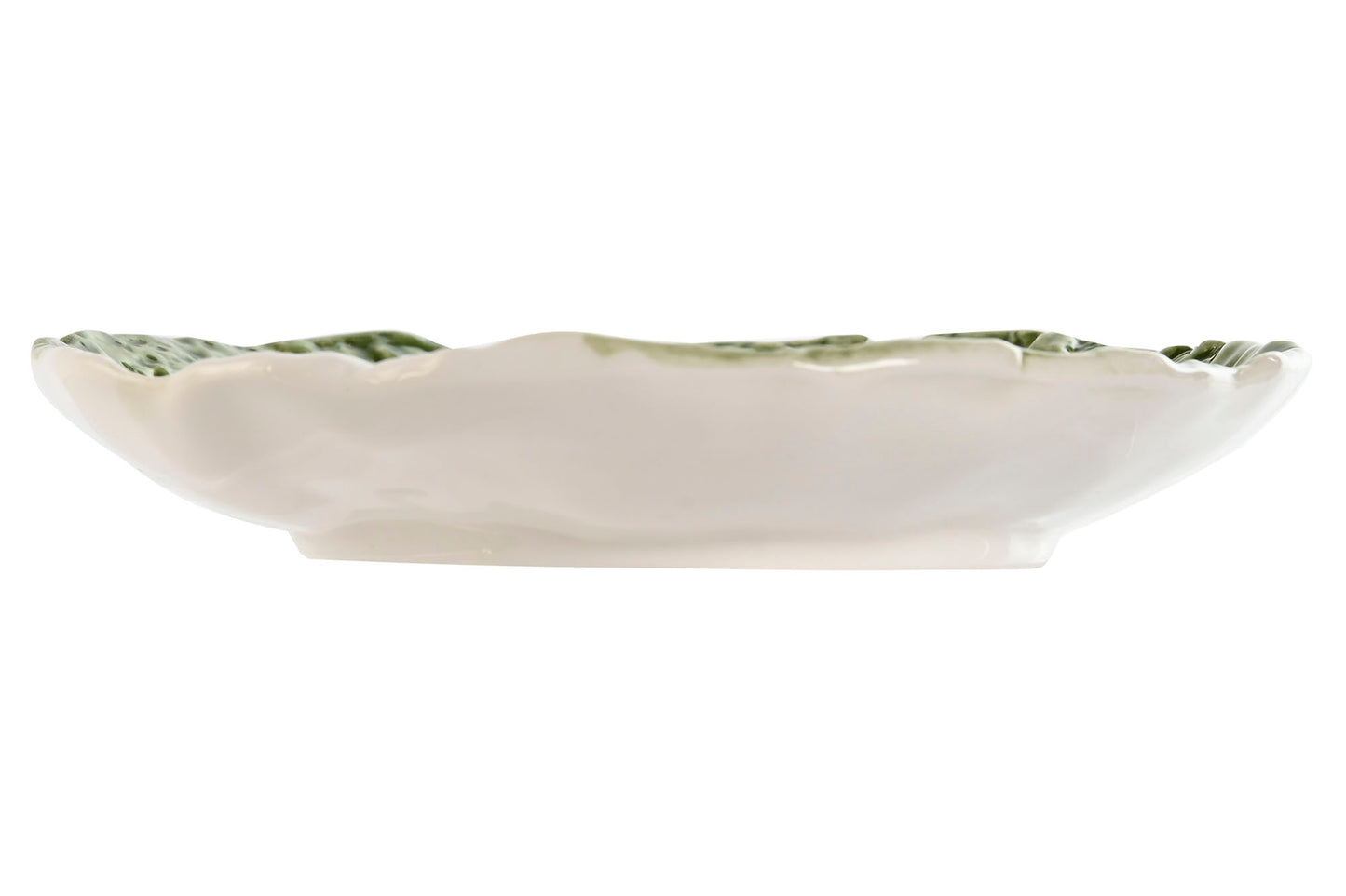 LAITUE - Assiette en grès vert - L17 cm