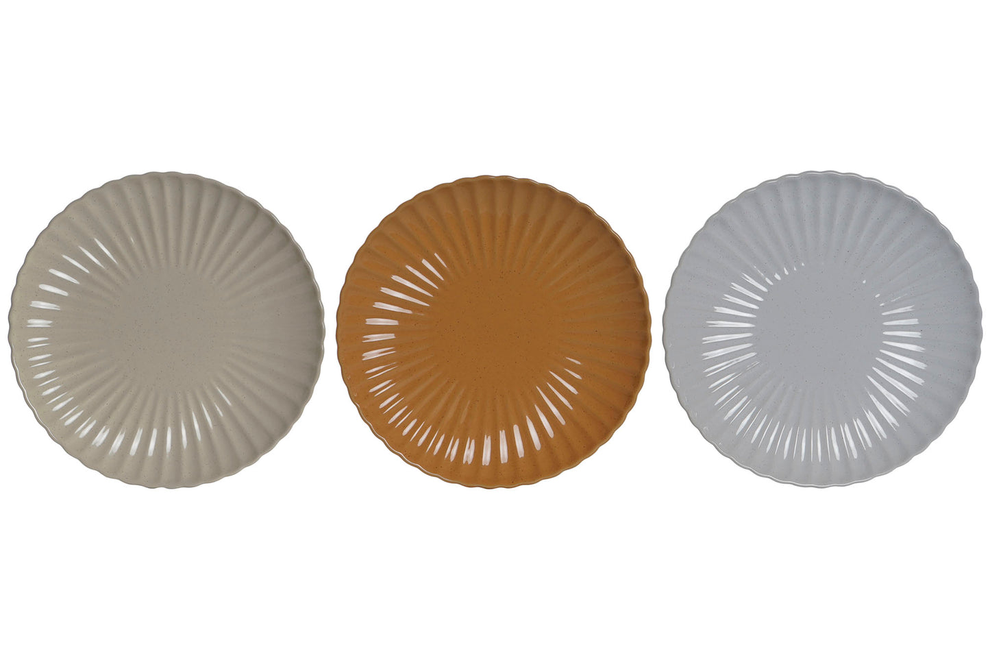 ONDULE - Assiette plate Grès jaspé - 3 couleurs - D 26 cm