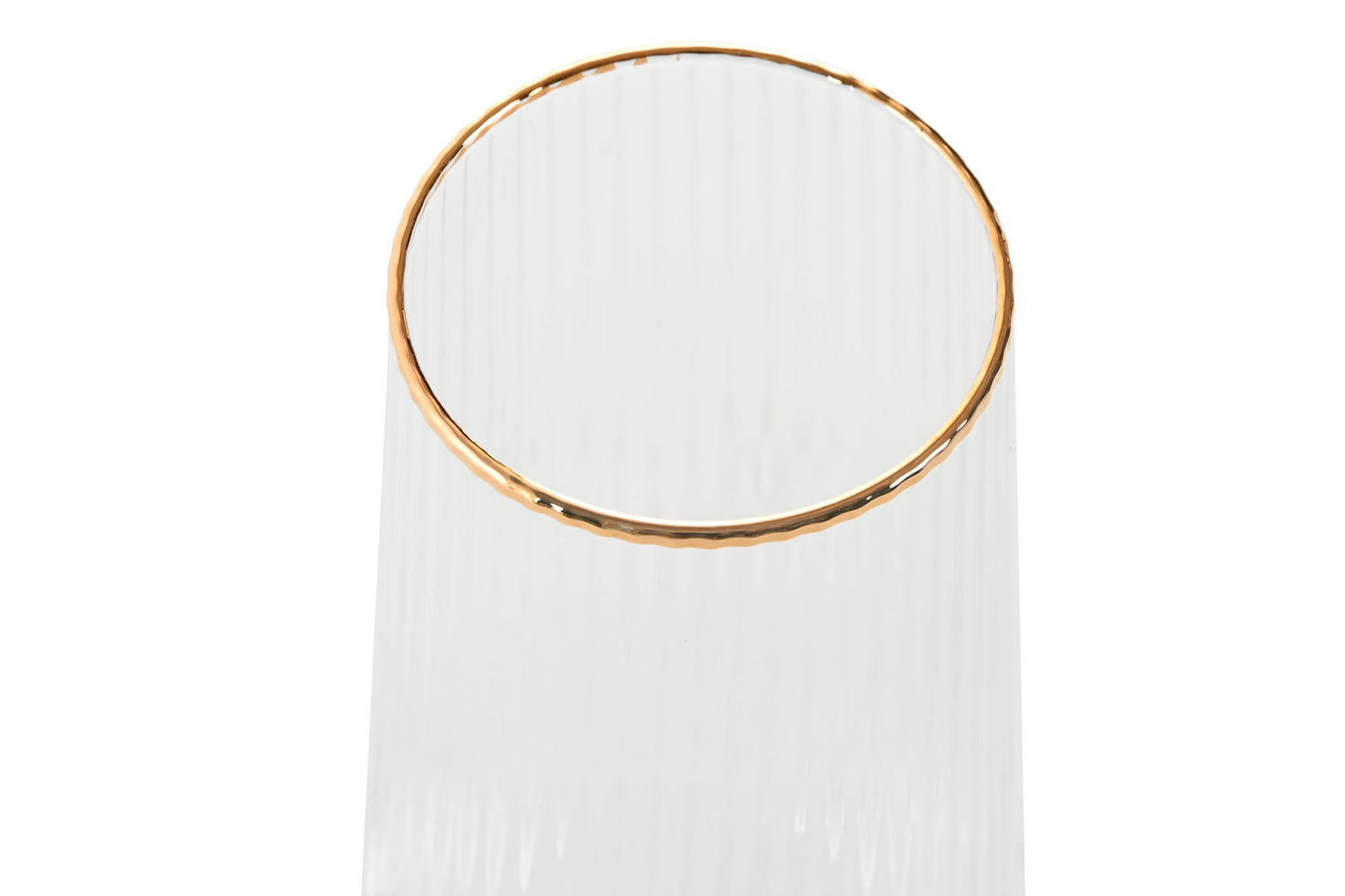 FLUTE - Rainurée transparente bordure dorée - 400 ml