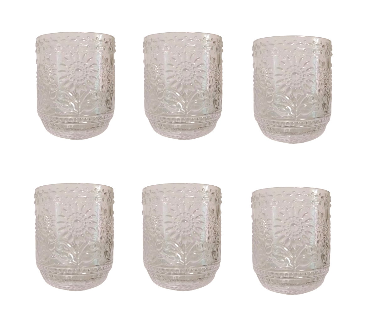 6 VERRES - Marguerites - 360ml