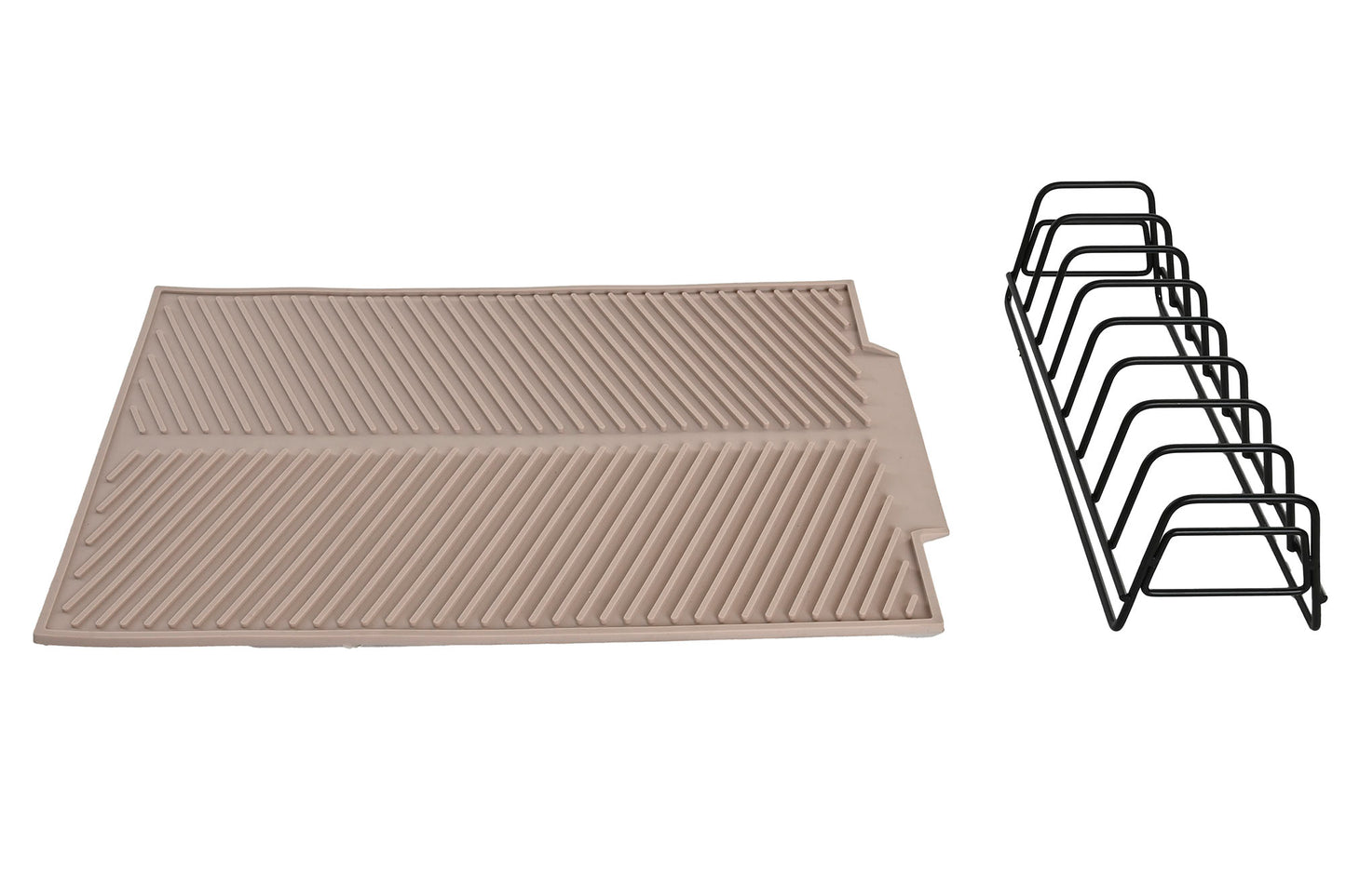 ÉGOUTTOIR - silicone/métal - Beige