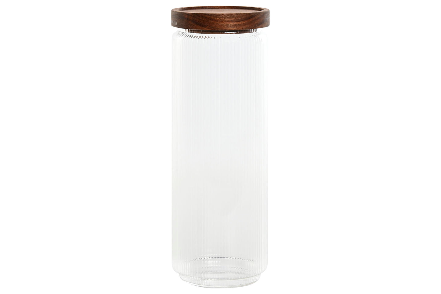 POT - verre strié couvercle acacia 1,25L