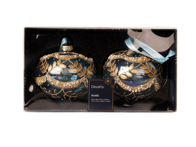 Boule de noël en perles rocaille en verre de couleurs transparentes