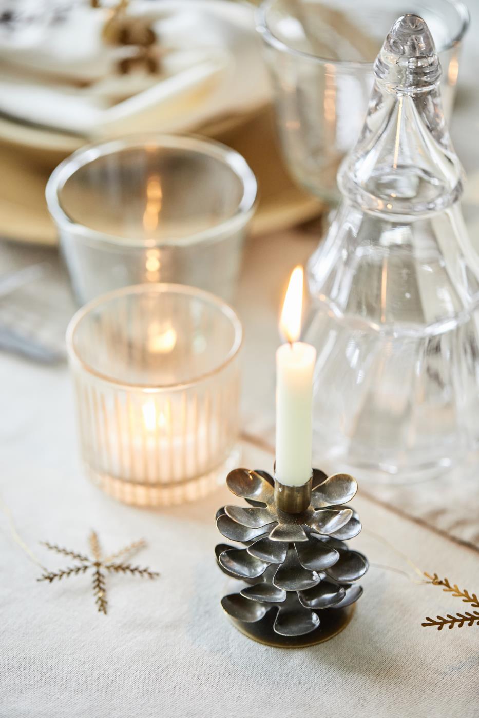 POMME DE PIN - Bougeoir Petit modèle H 6 cm - bronze