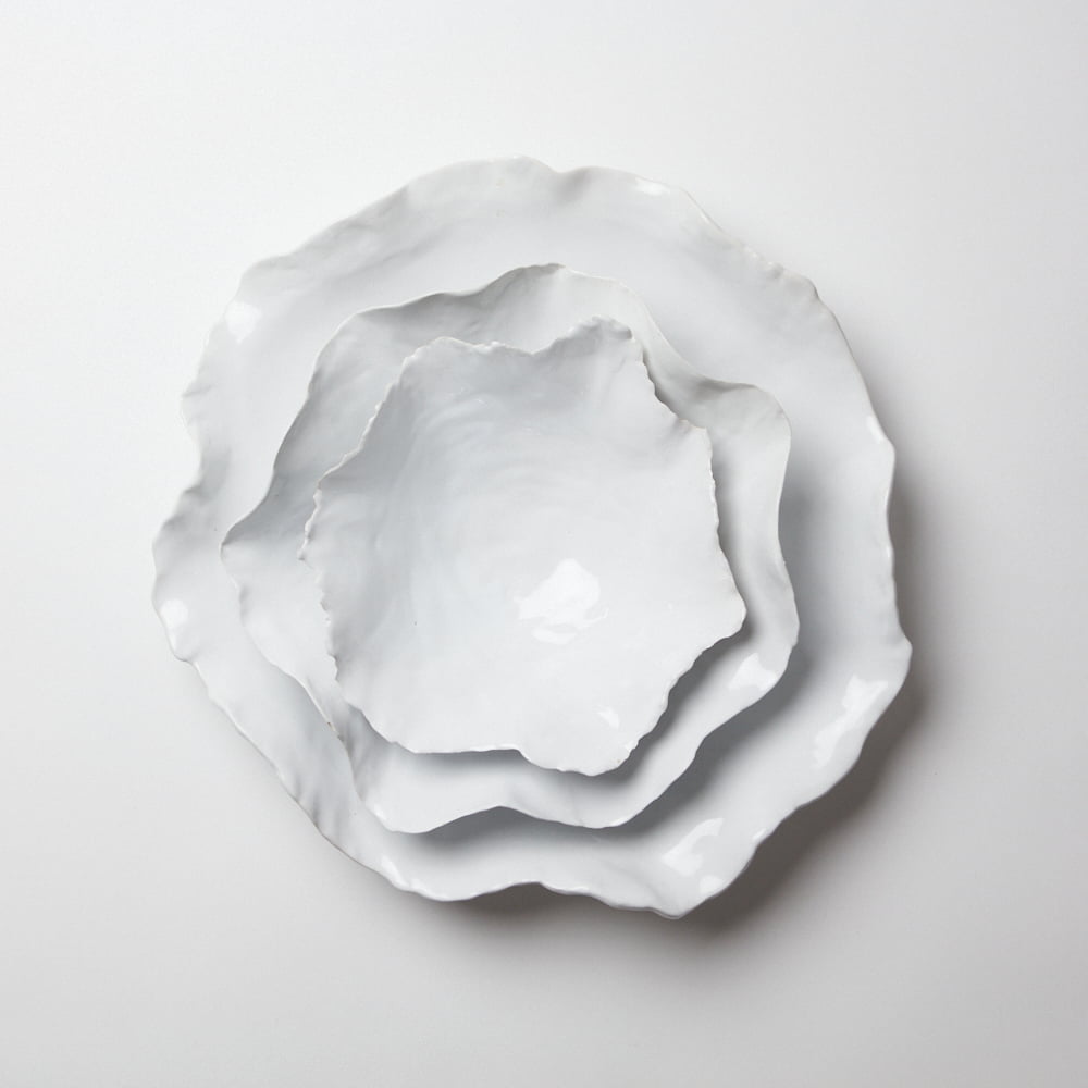 CLAIRE Grand plat céramique blanche