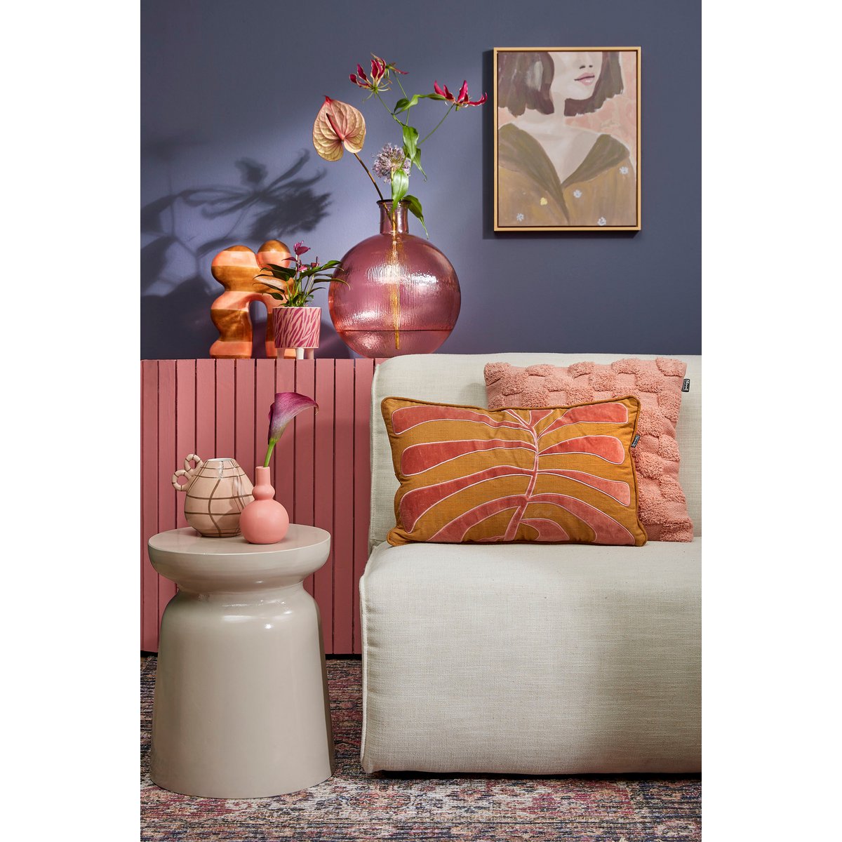 STAGE - Table d'appoint ciment Beige - H45 x Ø35 cm