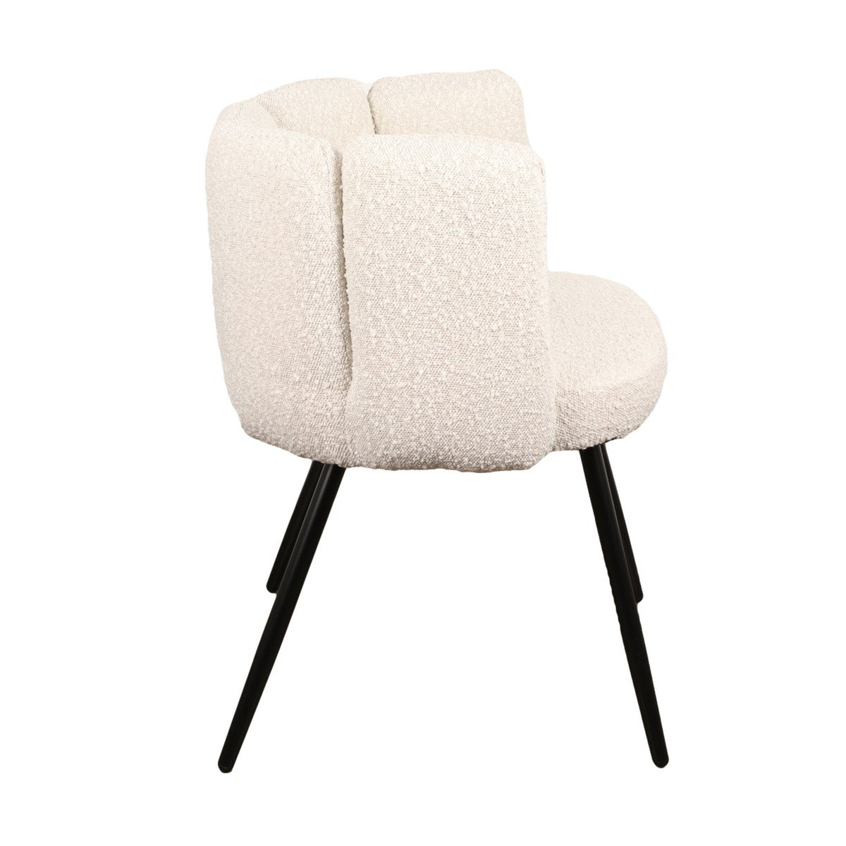 HIGH FIVE - Chaise Blanc perle bouclette (Lot de 2)