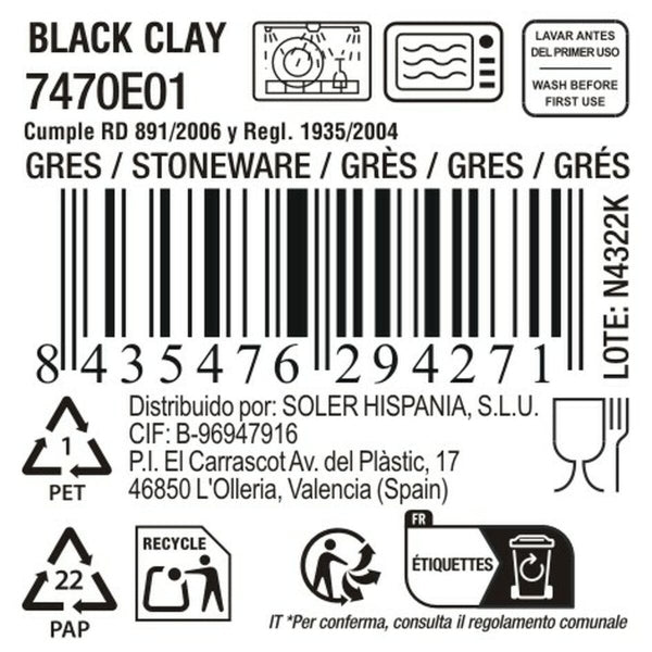 BLACK CLAY - Assiette creuse