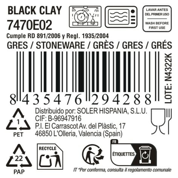 BLACK CLAY - Assiette plate - D 26 cm