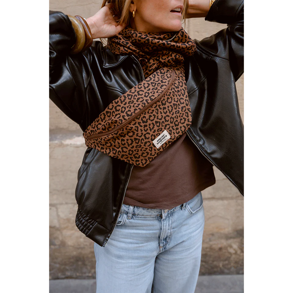 SAC BANANE adulte léopard foncé Amour Toujours