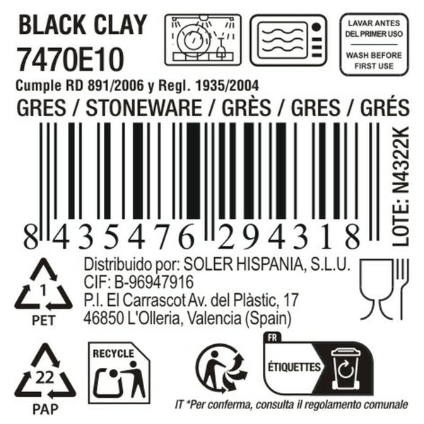 BLACK CLAY - Petit Saladier - Diamètre 17 cm