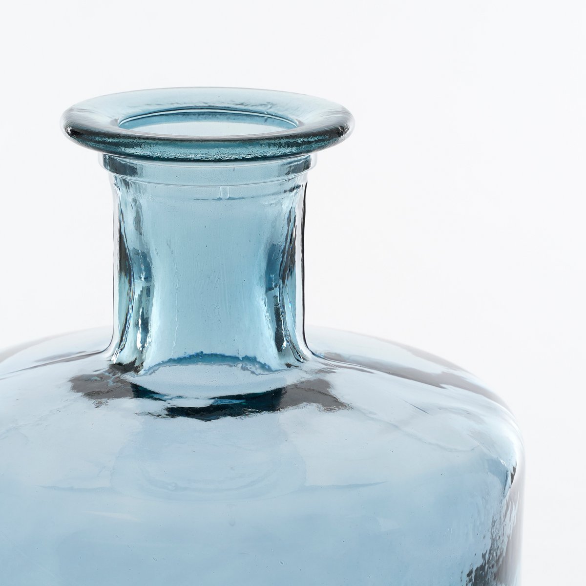 GUAN -Vase Bouteille - H75 x Ø25 cm - Verre recyclé - Bleu