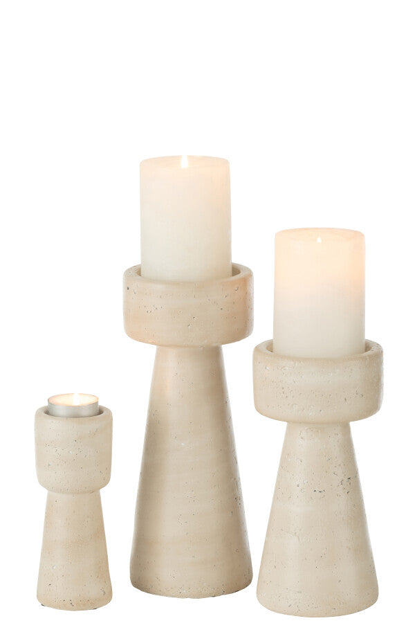 OLINA Chandelier ciment blanc crème L 25 cm