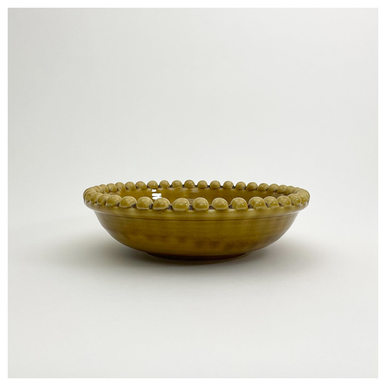 PERLE - Coupe perlée jaune Mustard PM - D 34 cm