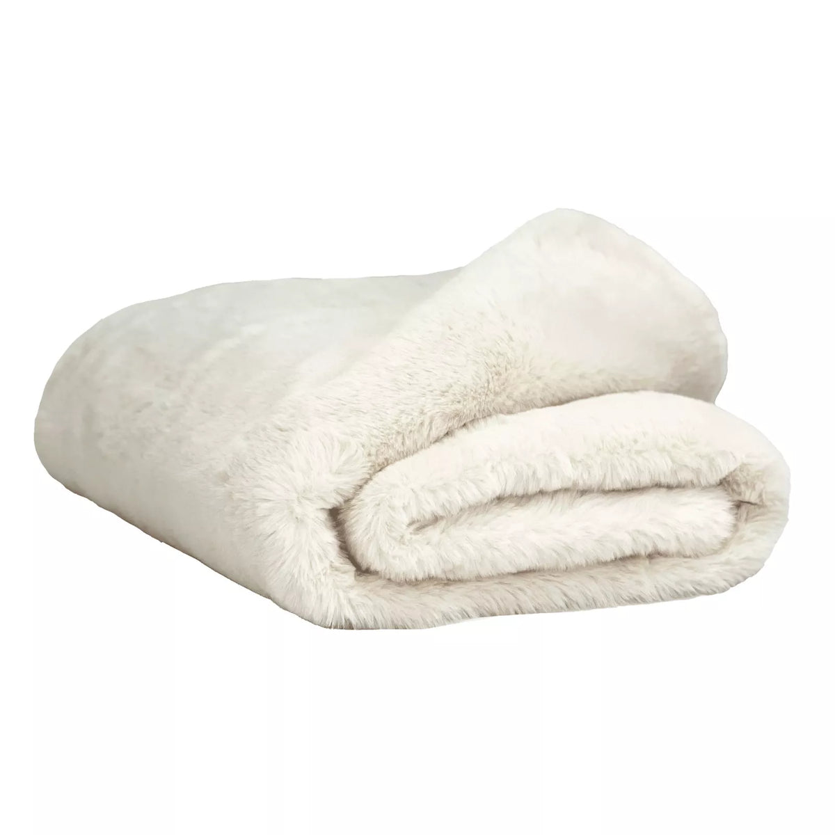 CHAMONIX Couvre-lit fausse fourrure Ivoire 240x260