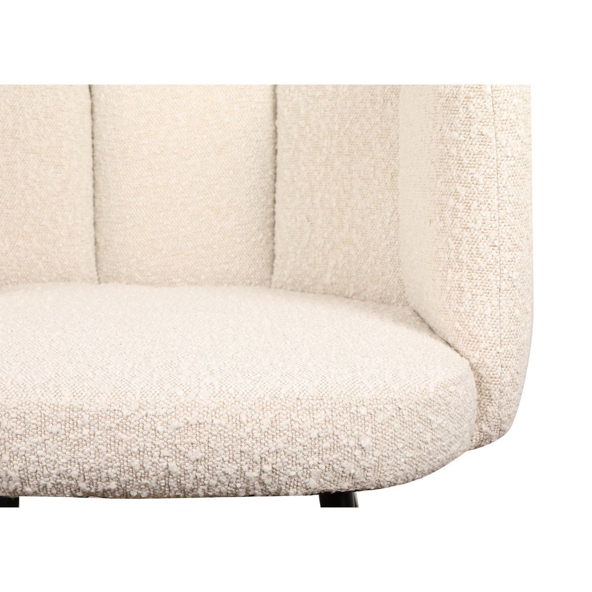 HIGH FIVE - Chaise Blanc perle bouclette (Lot de 2)