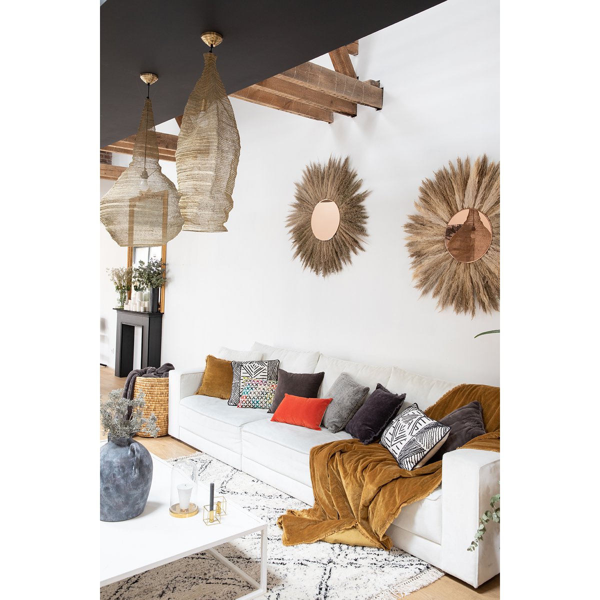 FARA - Plaid uni Bronze 135 x 200 cm