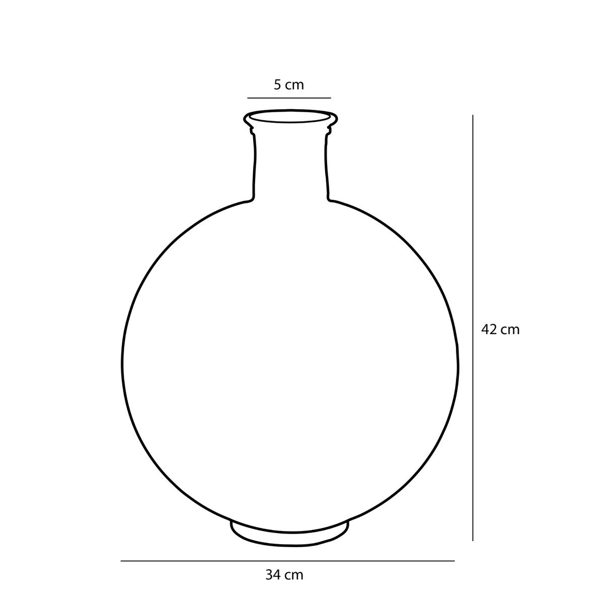 FIRENZA - Vase Bouteille - H42 x Ø34 cm - Verre recyclé - Rose Clair