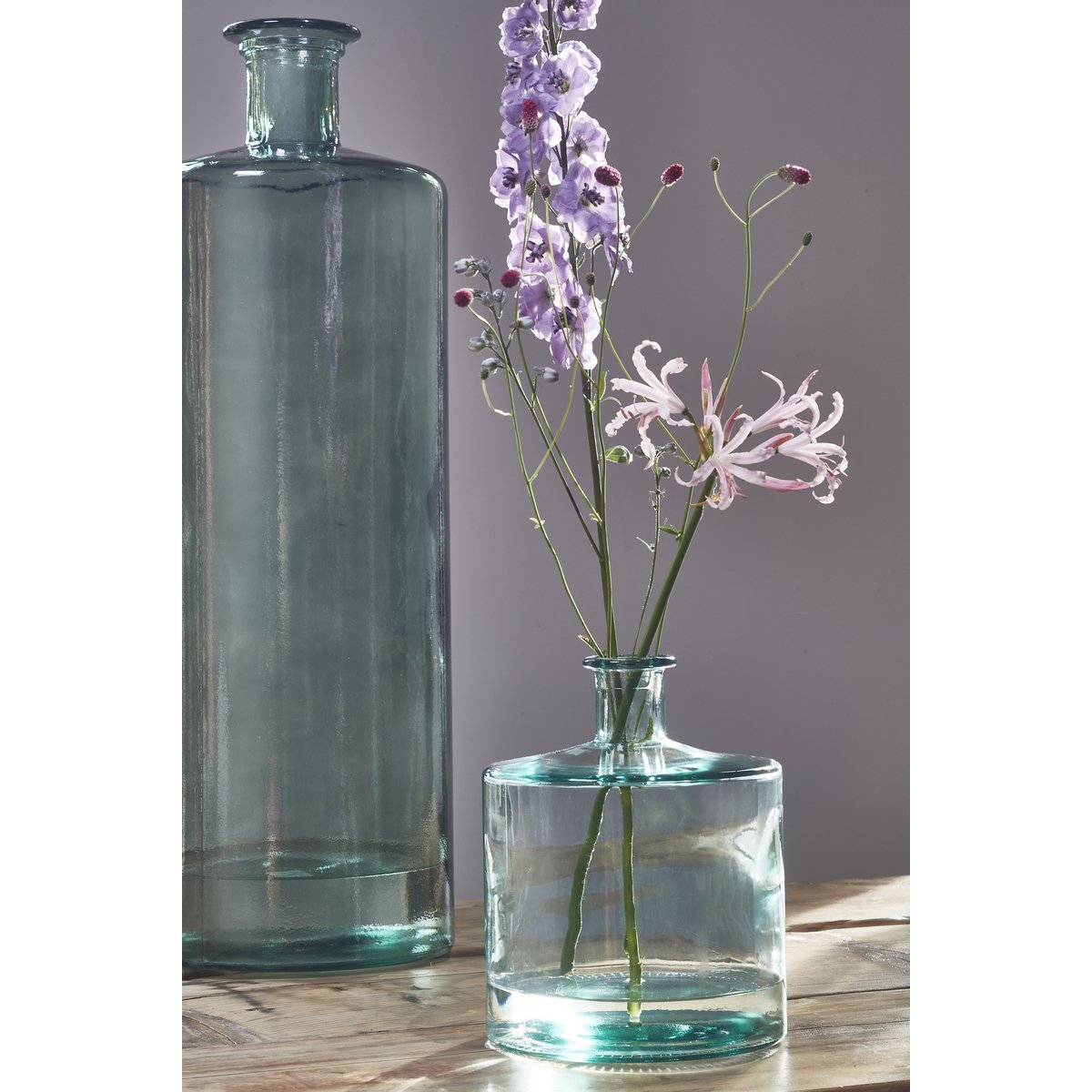 GUAN Vase Bouteille - H75 x Ø25 cm - Verre recyclé - Vert