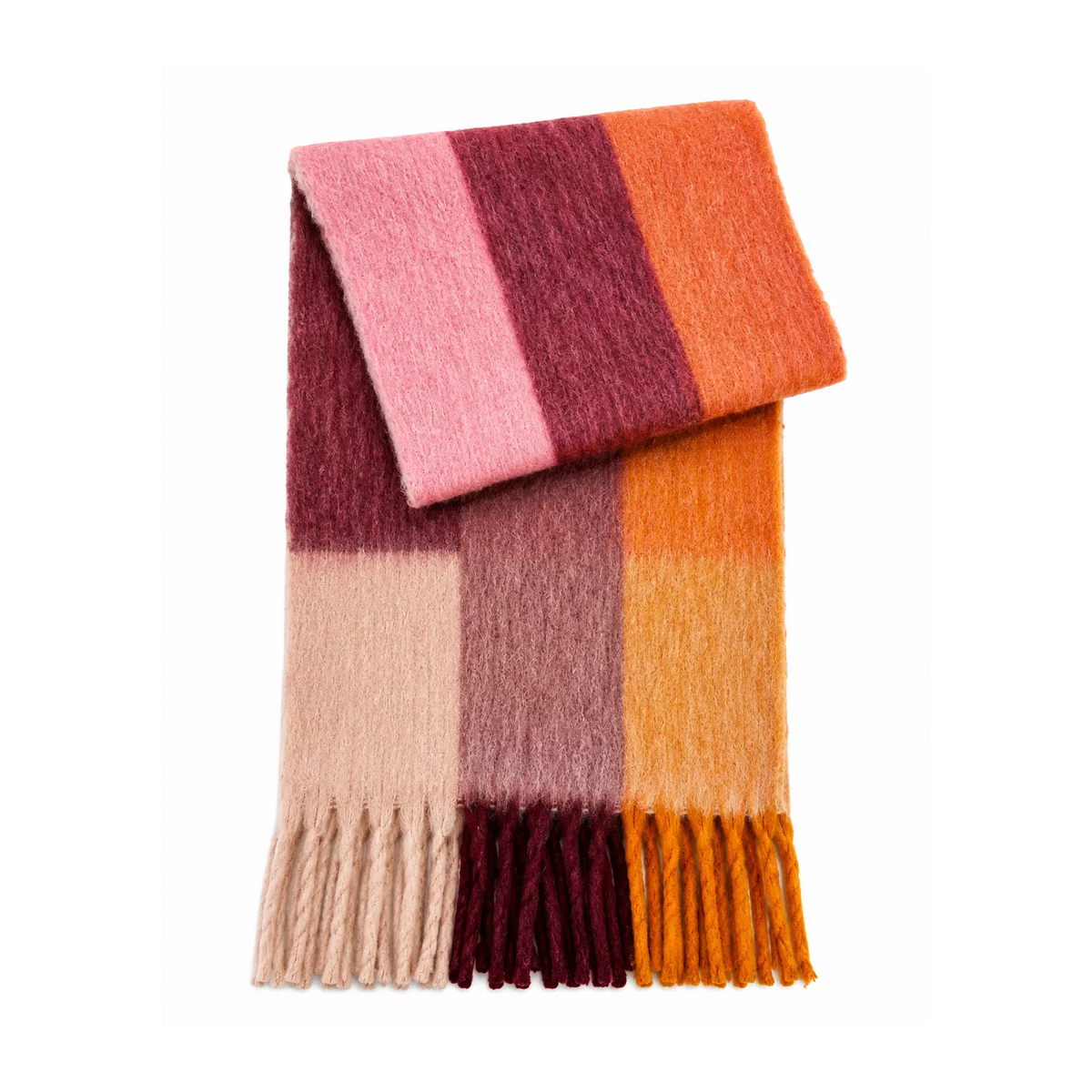 ANVERS PLAID frangé Burgundy