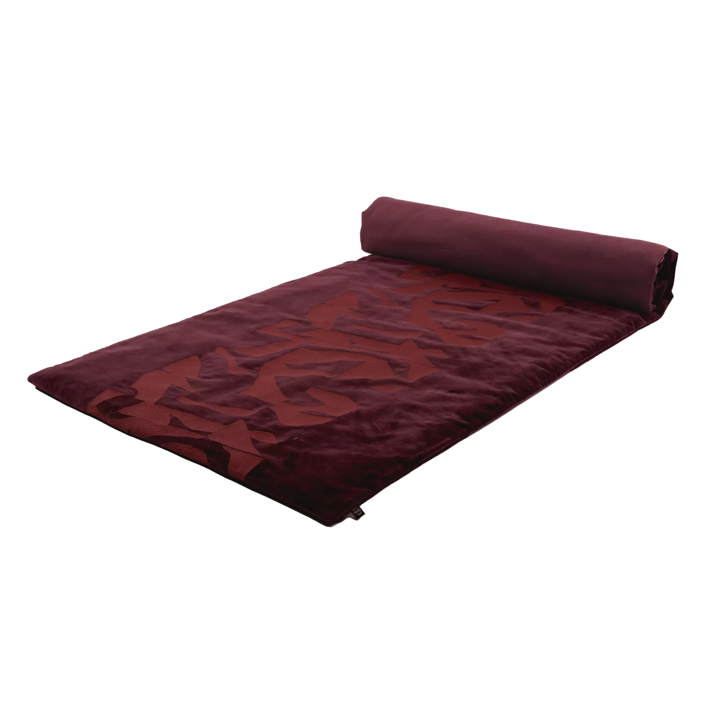MILTON Housse d'édredon velours et broderie Burgundy