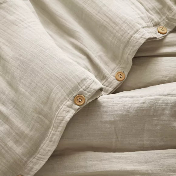 GAIA - Linge de lit gaze de coton Beige Pampa