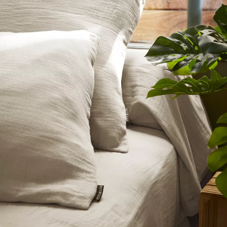 GAIA - Linge de lit gaze de coton Beige Pampa