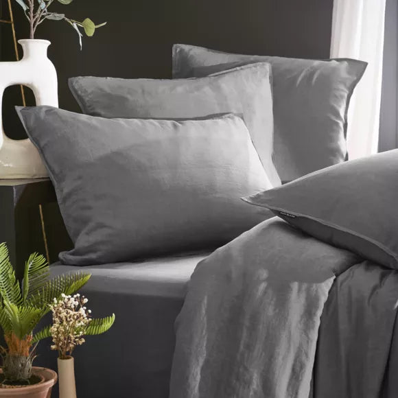 LYSA - Linge de lit lyocell lavé - Gris