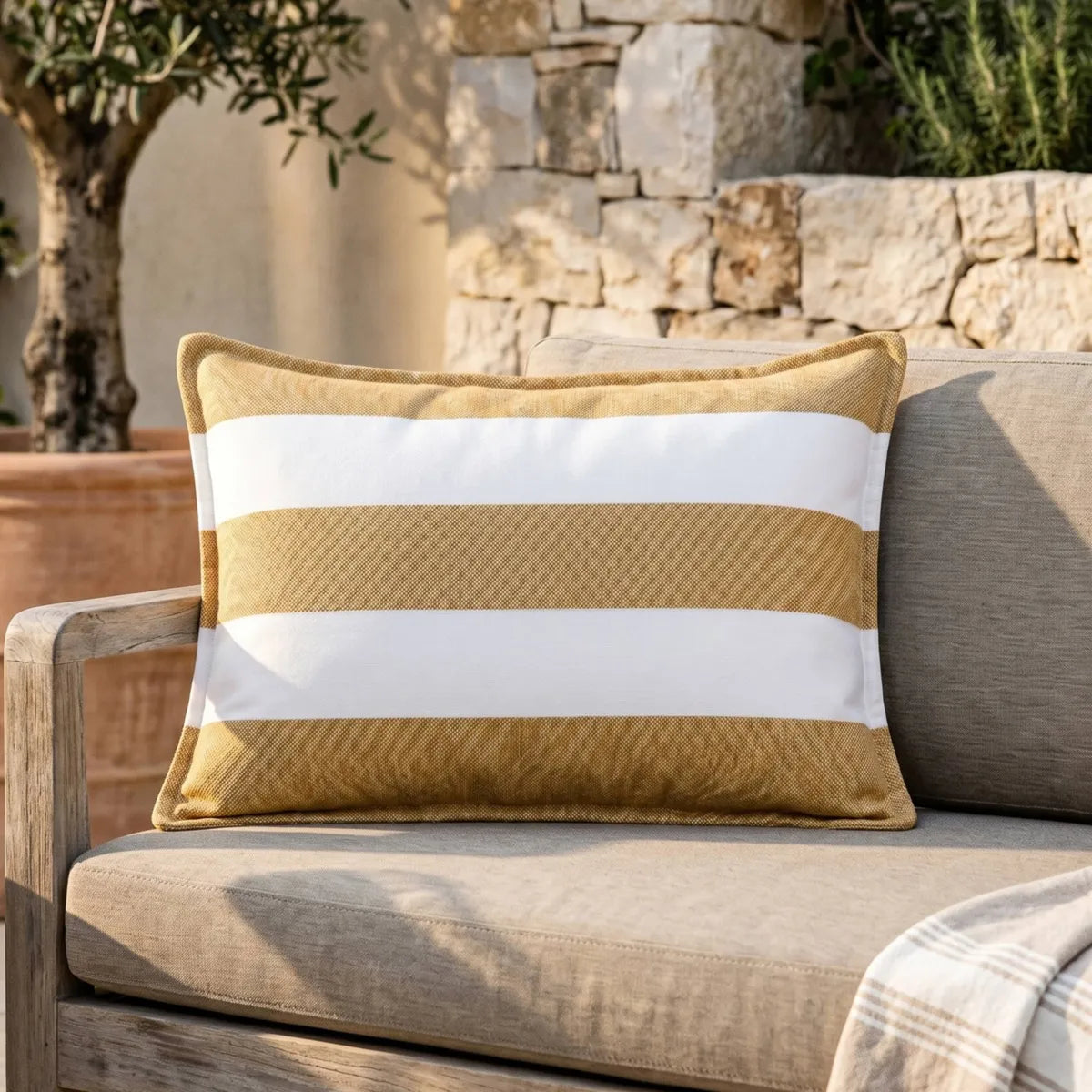 NOA Housse de coussin extérieur Ocre