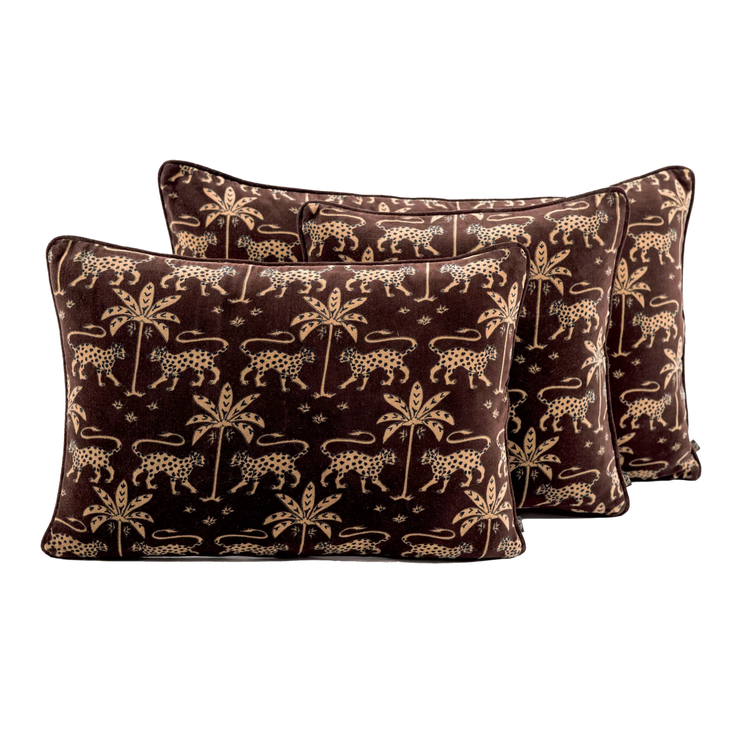 BERIA Housse de coussin velours Ganache