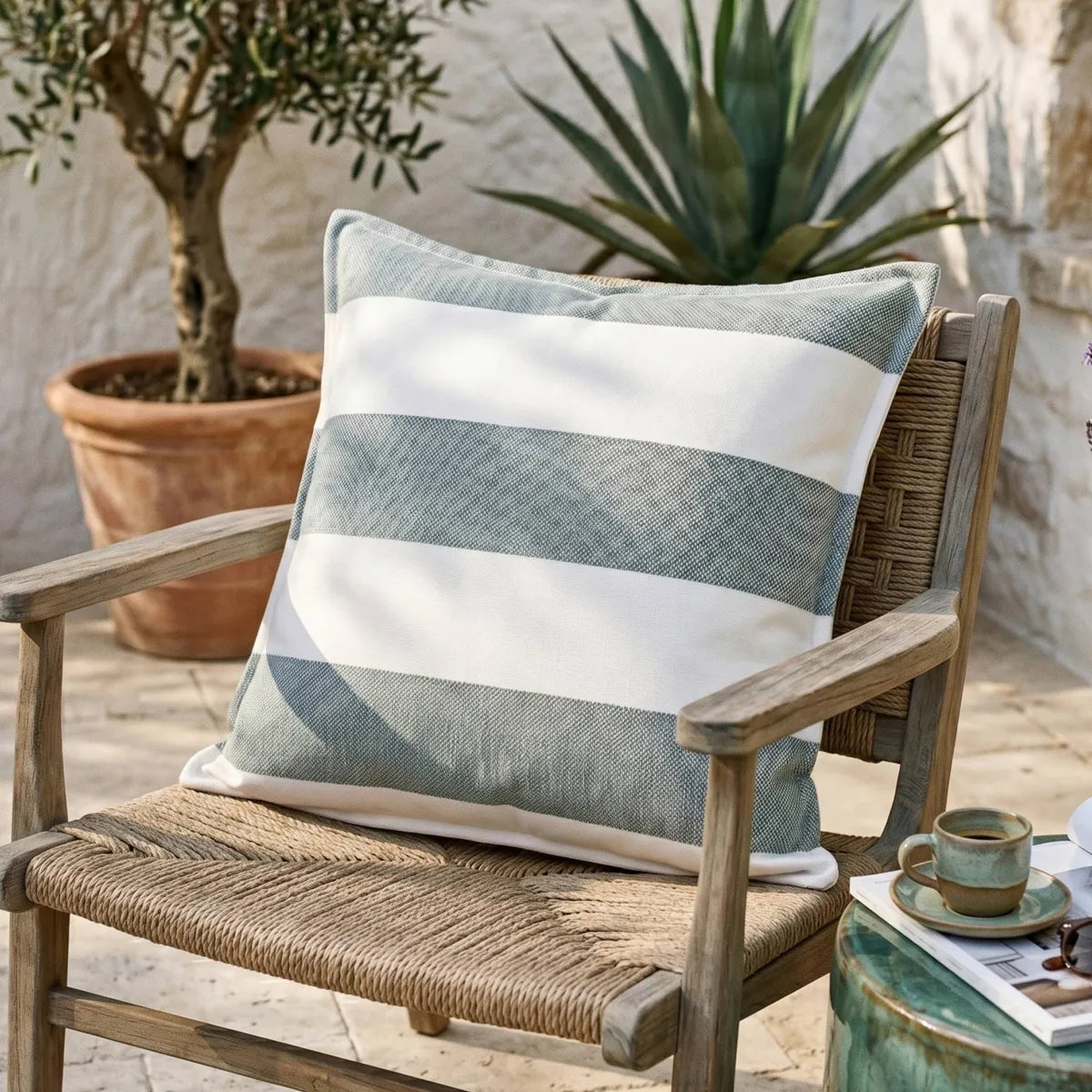NOA Housse de coussin extérieur Sauge