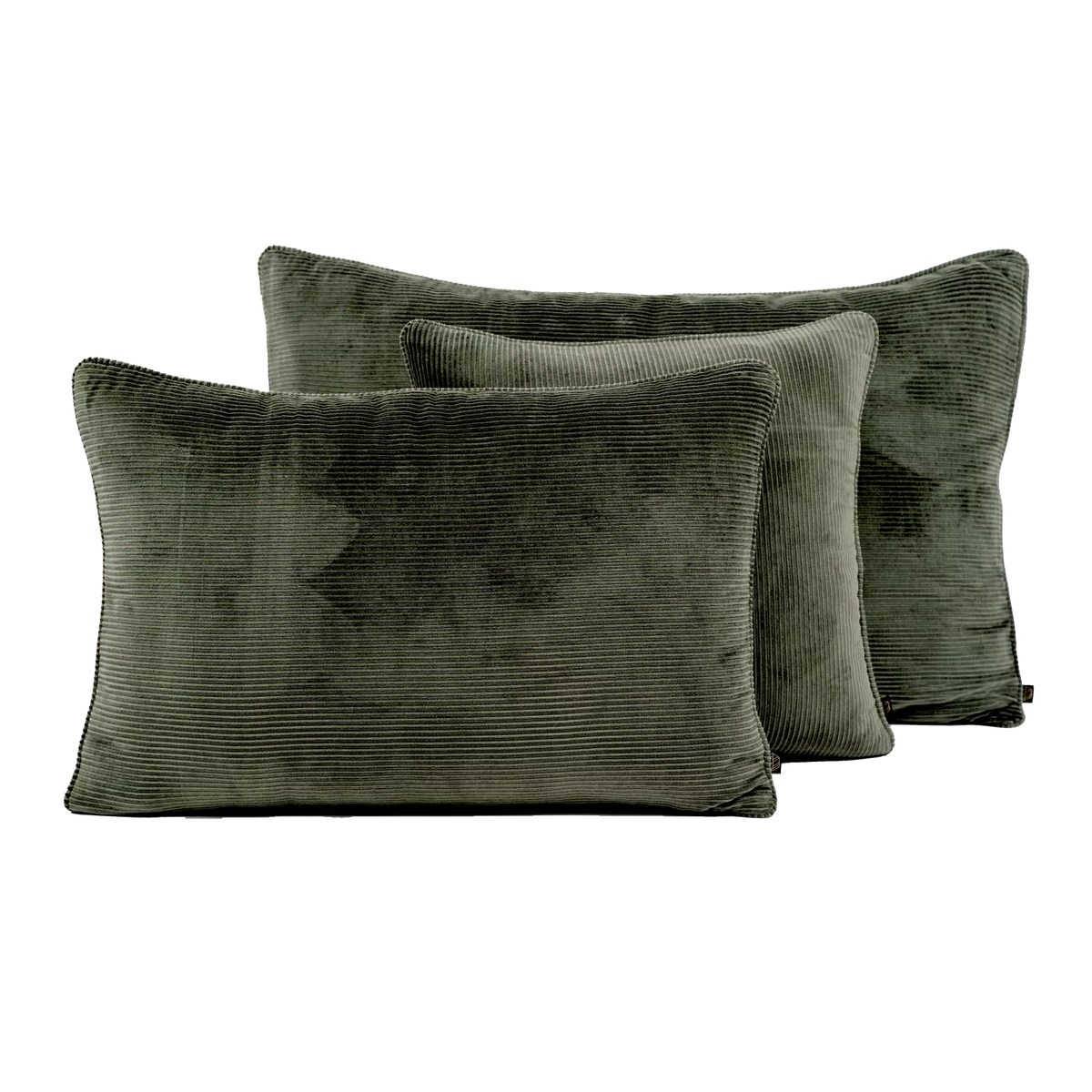 HAMBOURG Housse de coussin velours côtelé Kaki