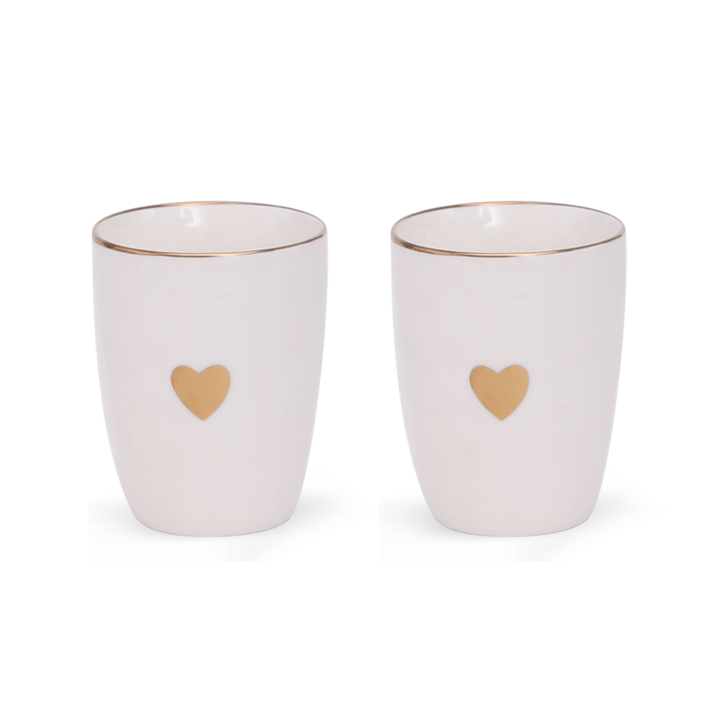 Set de 2 gobelets matins calins écru - D8 x H10,3 cm