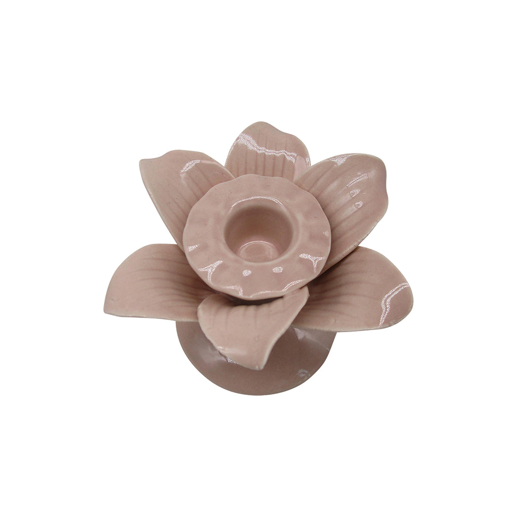 Bougeoir palmier rose - D9 x H6,2 cm