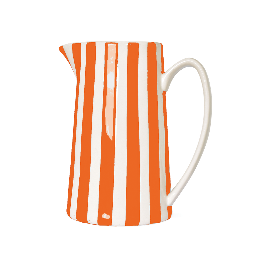 Pichet rayure orange - L17,8 x P12,5 x H21,3 cm